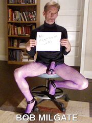 BOB MILGATE PURPLE FISHNET PANTYHOSE HIGH HEELS